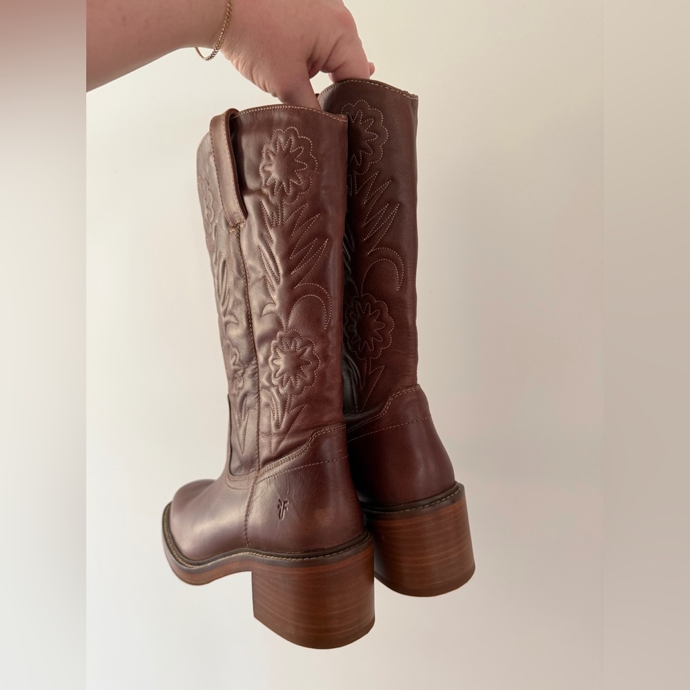 Free People x FRYE Kate Deco Stich Boots, Brown, NWOT, size 8B - Picture 8 of 9